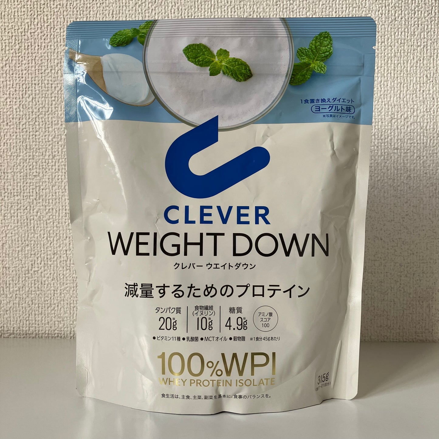 Clever Weight Down 100% whey protein isolate, 315g, Made in Japan, Yogurt Flavor