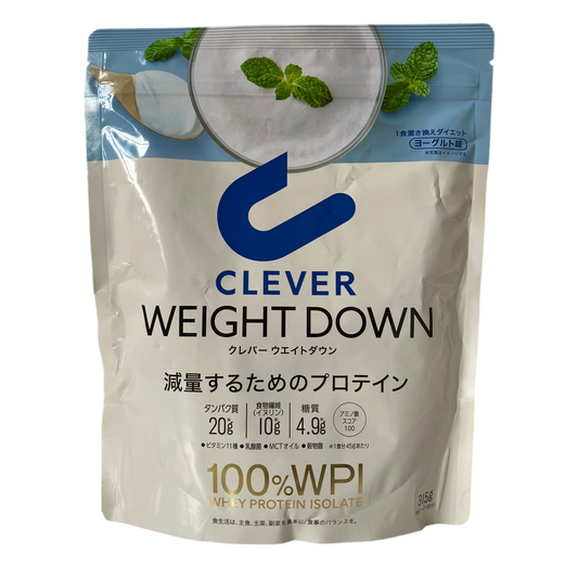 Clever Weight Down 100% whey protein isolate, 315g, Made in Japan, Yogurt Flavor